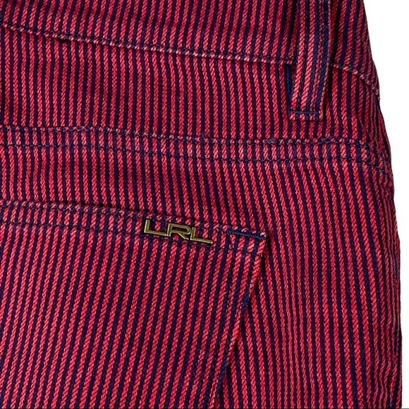 LRL Lauren Jeans Co plus size 14 red navy blue pinstripe straight leg jeans EUC - Picture 7 of 10